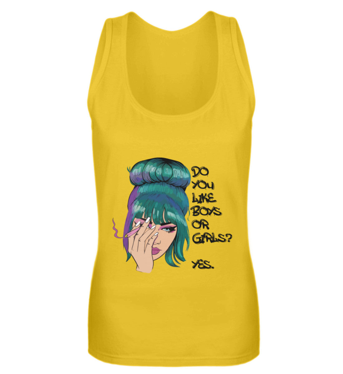 Leuchtgelb - "Do you like Boys or Girls? YES." - Tanktop - Queer Pride Wear