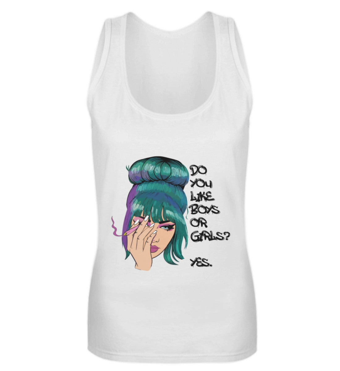 White - "Do you like Boys or Girls? YES." - Unisex Tanktop - Bi Pride