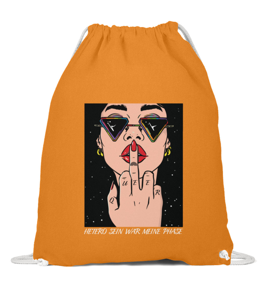 Orange - "Hetero sein war meine Phase" - Baumwoll Gymsac - Queer Fashion Accessoire