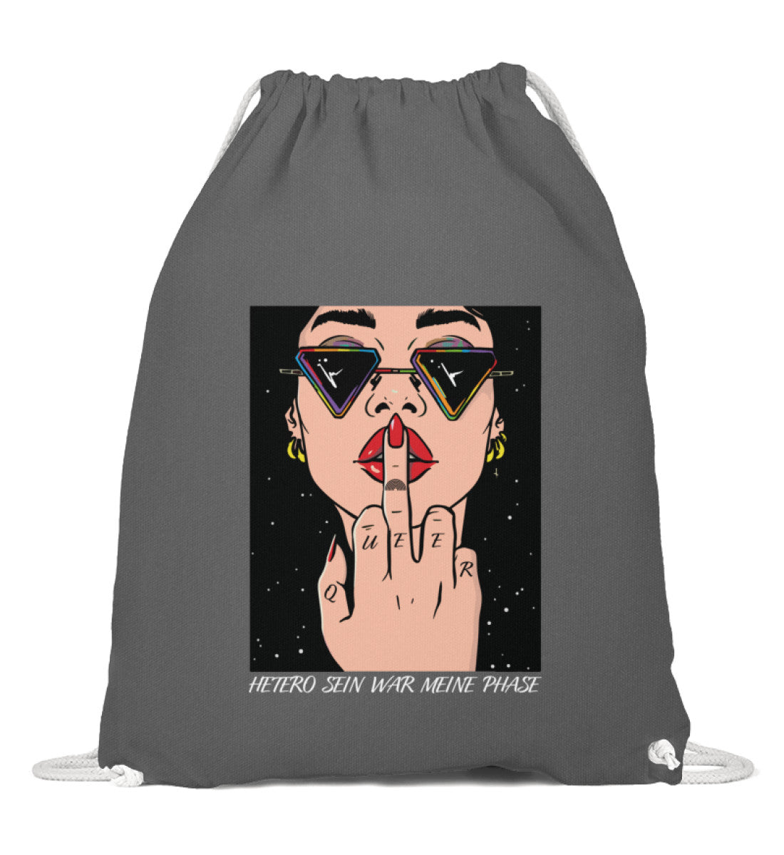 Grafit Grau - "Hetero sein war meine Phase" - Gymsack - Queer Pride Item