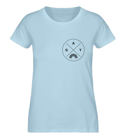 Sky Blue - "GAY" - Organic Shirt - Queer Pride Wear