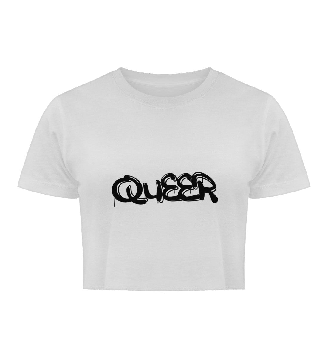 Weiß Queer Graffiti Schrift - Organic Crop Top - LGBTQIA+ Pride Wear