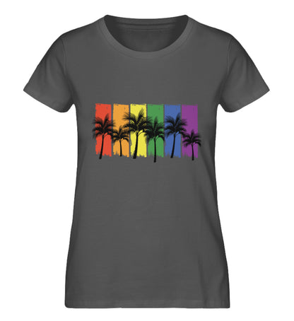 Anthracite - "Rainbow Palmen" - Premium Organic Shirt - Queer Pride Wear