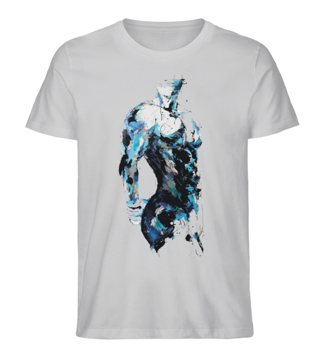 Grau (Meliert) - "Naked man" - Premium Top - Schwul Apparel