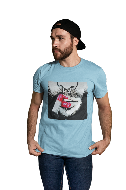 Blau vorne - "Gay Lips" - Premium Organic Shirt - Queer Pride Wear