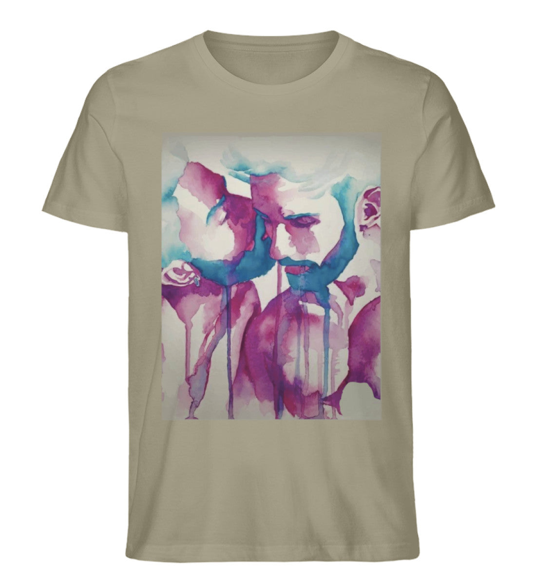 Khaki - "Kiss Me" - Unisex Premium Organic Shirt - Schwule Fashion